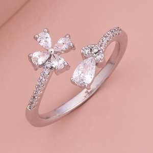 Bague tendance plaquée or 18 carats 186747 – Bijou hip-hop élégant incrusté pour les soirées - Product Image 1