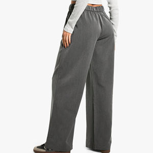 Pantalones acampanados con logotipo personalizado, pantalones informales de pierna ancha de cintura alta para mujer, pantalones de yoga acampanados deportivos para gimnasio para invierno, venta al por mayor - Product Image 3