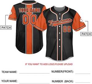 Customizable Baseball Jersey Shirts <b>for</b> Men & Women Personalized with Team Name & <b>Number</b> <b>for</b> Softball Custom Logo Sportswear - Product Image 2