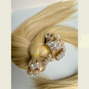 CINTA rubia EN Extensiones de cabello humano vietnamita Material ruso Técnica eslava Virgen Textura suave y sedosa Fábrica Premium - Product Image 3