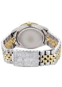 Reloj de diamantes de oro Mossinate personalizado OEM de la mejor calidad con acero inoxidable helado para negocios o ropa de fiesta disponible para la venta - Product Image 2