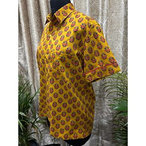 Camisa de Popelina Casual y Profesional para Uso Diario con Estampado Floral y Decoración de Botones - Product Image 2