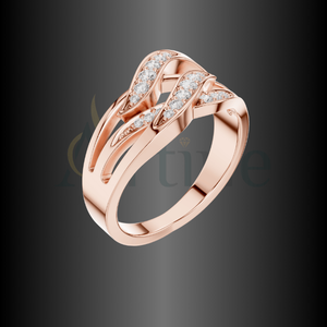 ชุดแหวนแต่งงาน14K ประดับเพชรสลักลายอัญมณีน่ารักตามสั่ง - Product Image 1