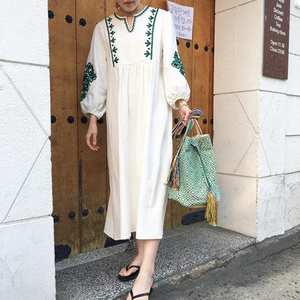 Vestido bohemio de alta calidad bordado bohemio Hippie mexicano Maxi mujeres vestido largo para hermosa dama niña vestidos casuales - Product Image 2