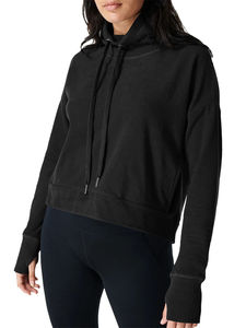 Haute qualité Boxy Fit blancs plaine recadrée sweats à capuche femmes 100% coton lourd polaire femmes sweats à capuche - Product Image 4