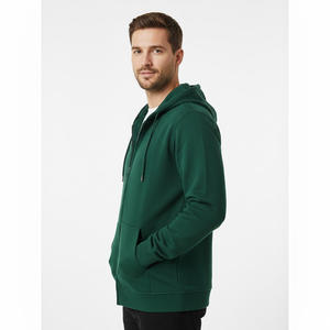 Sweat à capuche zippé en polaire pour hommes fournisseur d'usine OEM vente en gros sur mesure en coton doux décontracté streetwear mode vêtements de sport chauds - Product Image 3