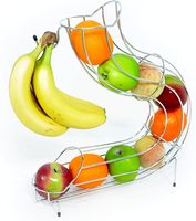Étagère à fruits en métal en forme de S, 10 cm, en fer chromé, panier à oranges et à pommes, distributeur de nourriture durable