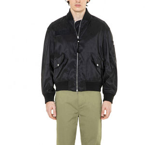 Chaqueta Bomber Negra para Hombre, Talla XL, de Alta Calidad, Personalizada con Impresión Frontal, Servicio OEM, Impermeable, Transpirable y Ligera - Product Image 4