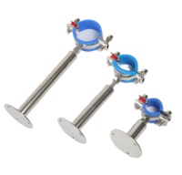 Support de tuyau réglable en acier inoxydable avec coussinet en caoutchouc et base, pince murale flexible pour tuyau en acier inoxydable SS304 SS316L