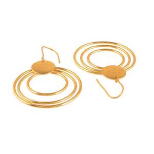 Pendientes circulares múltiples hechos a mano únicos, joyería de diseño moderno para mujer, ropa informal y de fiesta - Product Image 3