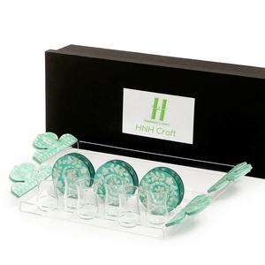 ชุดน้ำชาทำมือเป็นมิตรต่อสิ่งแวดล้อมถาดเสิร์ฟอะคริลิคฝังมุกสำหรับเป็นของขวัญแผ่นตกแต่งหลากสีงาน OEM ตามสั่ง - Product Image 3