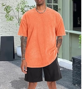 Dernière conception 2025 bonne qualité hommes t-shirt surdimensionné pour hommes Hip Hop Style goutte épaule respirant lourd épais T-shirts 240Gsm - Product Image 4