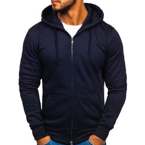 Wholesale Breathable Polyester Cotton Streetwear Zipper Hoodies Customized Design in <b>Plain</b> Solid <b>Colours</b> Regular Fitness for Men - Product Image 3
