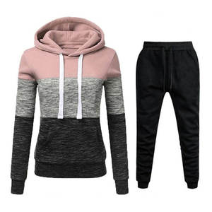 Conjunto de chándal de forro polar OEM con pedrería para mujer, venta al por mayor, boutique, personalizado, rosa, 2 piezas, informal, de algodón, con logo OEM Anti Technics - Product Image 3