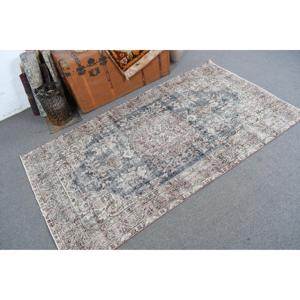 Tapis turc vintage, tapis de 3,7 x 6,6 pieds, tapis persan bleu - Product Image 1