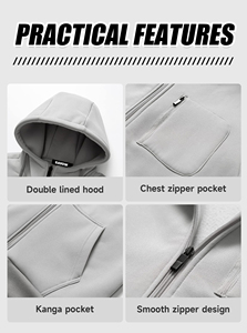 Sweat-shirts à capuche pour hommes en gros, coupe classique, streetwear, 100% coton, polaire, respirants, vestes d'hiver décontractées - Product Image 5