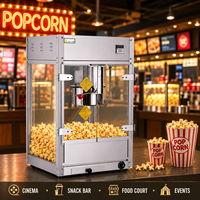 Machine à Popcorn Commerciale 12oz Électrique en Acier Inoxydable de Comptoir avec Contrôle Numérique de la Température pour Cinéma et Théâtre