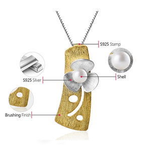 Ciondolo Scorrevole in Argento Sterling con Fiore di Trifoglio Fresco e Design Traforato Delicato, Senza Collana Inclusa - Product Image 2