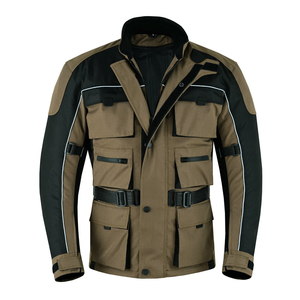 เสื้อแจ็กเก็ตมอเตอร์ไซค์ทนทานสำหรับขี่มอเตอร์ไซค์ขี่ยาวกันน้ำสีดำ - Product Image 6