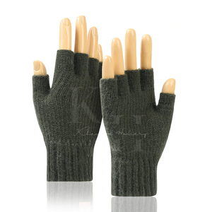 Men's and Women's Winter Half Finger <b>Gloves</b> Breathable Cotton Knit Fingerless <b>Gloves</b> Winter <b>Warm</b> Flexibly Stretchy Design - Product Image 3