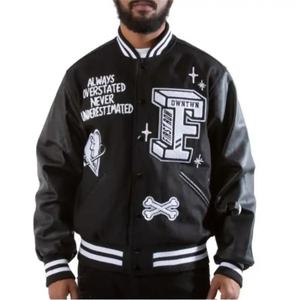 <b>Men's</b> Varsity <b>Jacket</b> <b>Summer</b> Streetwear Slim Fit Unisex 100% Wool Animal Print Quick Dry Breathable - Product Image 2