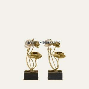 Antler Conception Table Top Décoration Bougeoirs Top Vente Personnalisé Shae et Taille Métal Or Poli 5 Bras Chandelier - Product Image 5