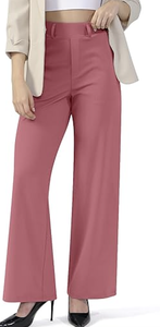 Pantalons de travail de bureau pour femmes, coupe droite, jambes larges, à enfiler, décontractés, avec poches, directement de l'usine - Product Image 5