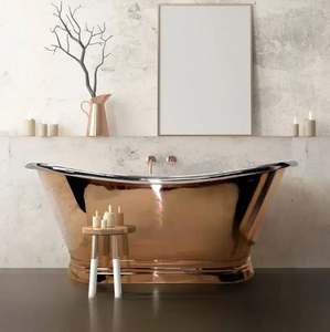 อ่างอาบน้ำทองแดงแบบตั้งได้สำหรับห้องน้ำหรูหราในวิลล่า - Product Image 3