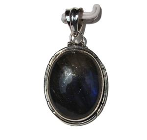 Pendentif unisexe en argent sterling 925 fabriqué à la main en labradorite lunette en forme de goutte cristal de guérison pendentifs de mode breloques - Product Image 5