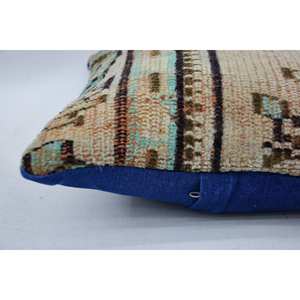 Cojín de Lana Beige Tejida con Parches Kantha, 14x14 Pulgadas, Vintage, Bordado, Rústico, Antideslizante, Ecológico, Desmontable y Lavable - Product Image 4