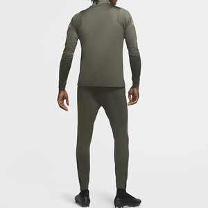 Survêtement ajusté à fermeture éclair, couleur unie, pour hommes, service OEM, manches longues, mélange coton et polyester, respirant/pantalon ajustable - Product Image 6