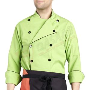 Uniformes de trabajo de verano de algodón y poliéster de color personalizado para hombre, abrigo de chef de manga larga, chaquetas de chef para restaurante - Product Image 3