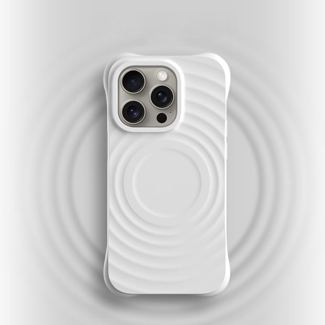 Shields Back Cover Luxury Magnetic TPU Ultra Thin Shockproof Embossed 3D Wave Pattern Phone Case for 16 Pro Max/Plus