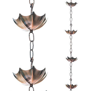 Chaîne de pluie en métal plaqué cuivre, best-seller, gouttières, descente d'eau pour la maison et le jardin, chaîne de pluie décorative en forme de fleur - Product Image 4