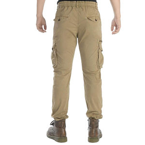 Pantalones Cargo de Moda Urbana para Hombre, Corte Ajustado, Cintura Alta, Múltiples Bolsillos, Diseño de Logotipo Personalizado, Lona Antiarrugas, Elásticos - Product Image 3