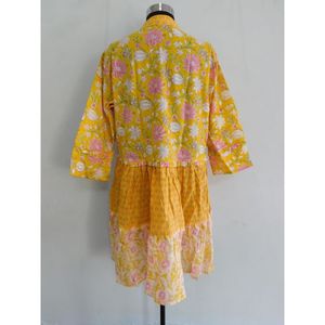 Tunique courte en coton pour femmes, robes patchwork, couleurs d'été, vente en gros - Product Image 4