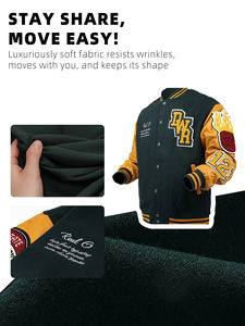 Veste universitaire unisexe tendance à la vente chaude, respirante, sportive, avec un devant debout, service OEM ODM de haute qualité personnalisé en gros - Product Image 3