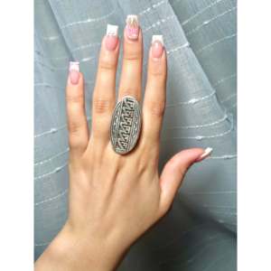Anillo de Plata de Ley para Hombre Hecho por Artesanos Navajo, Talla 11.25, Estilo Étnico, Patrón Geométrico, Bañado en Rodio, Engaste Invisible, Uso Diario - Product Image 5