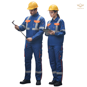 Ensemble veste et pantalon de travail imperméable haute visibilité personnalisé de la meilleure qualité Uniforme de sécurité durable Rayures réfléchissantes contrastées - Product Image 6