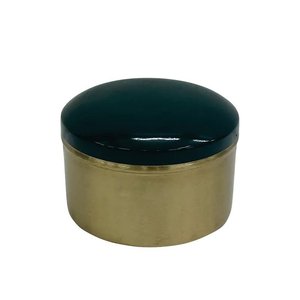 Attractive Design Brass Gold Color Iron Metal Round Shape <b>Storage</b> <b>Box</b> <b>With</b> <b>Lid</b> Use for Kitchenware Tabletop Decorative <b>Box</b> - Product Image 2