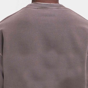 New Arrival Men's Cotton Fleece Crew Neck Hoodie Custom Logo Sweatshirt Solid Pattern Streetwear Breathable Quick Dry Pocket - Product Image 5
