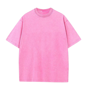 Haute qualité lavé à l'acide 100% coton grande taille hommes T-shirts impression broderie Baggy blanc unisexe surdimensionné T-shirt pour hommes - Product Image 5