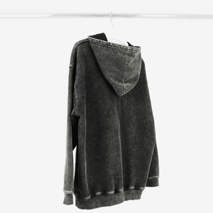 Sudadera con capucha lavada con ácido para hombre, ropa vintage personalizada con logotipo, Sudadera con capucha de gran tamaño - Product Image 3