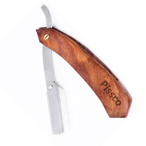 Navaja de Afeitar Profesional para Barbería, Mango de Acero Inoxidable, Navaja de Afeitar Plegable de Hoja Recta, Fabricada por Pissco Pakistán - Product Image 4