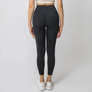 High Quality Custom Logo Wholesale Girls Breathable Yoga <b>Leggings</b> Women <b>Pockets</b> High Waist Sports Pants Solid Soft Workout Wear - Product Image 3