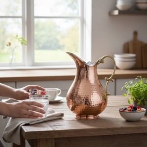 Pichet en cuivre artisanal en forme de canard - Product Image 3