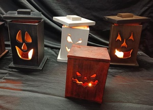 Caja de velas de lujo vintage antigua artesanía de madera tallada a mano decorativa Halloween cortada con láser única mancha oscura natural con tapa - Product Image 5