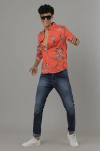 Sortez avec style avec cette chemise à manches longues en coton à fleurs pour homme, coupe classique, tissu confortable et respirant, séchage rapide pour une utilisation quotidienne - Product Image 2