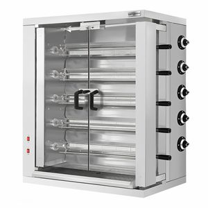 Horno comercial a gas para asar pollos - 32.33kW - con 5 brochetas para hasta 30 pollos - Product Image 3