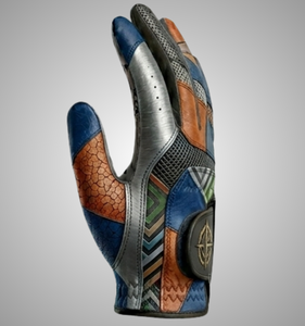 Golf Glove Right Hand Genuine Leather Multi-Color Patchwork Non-Slip <b>Hook</b> And Loop Closure Unisex Sports With Premium Packing - Product Image 3